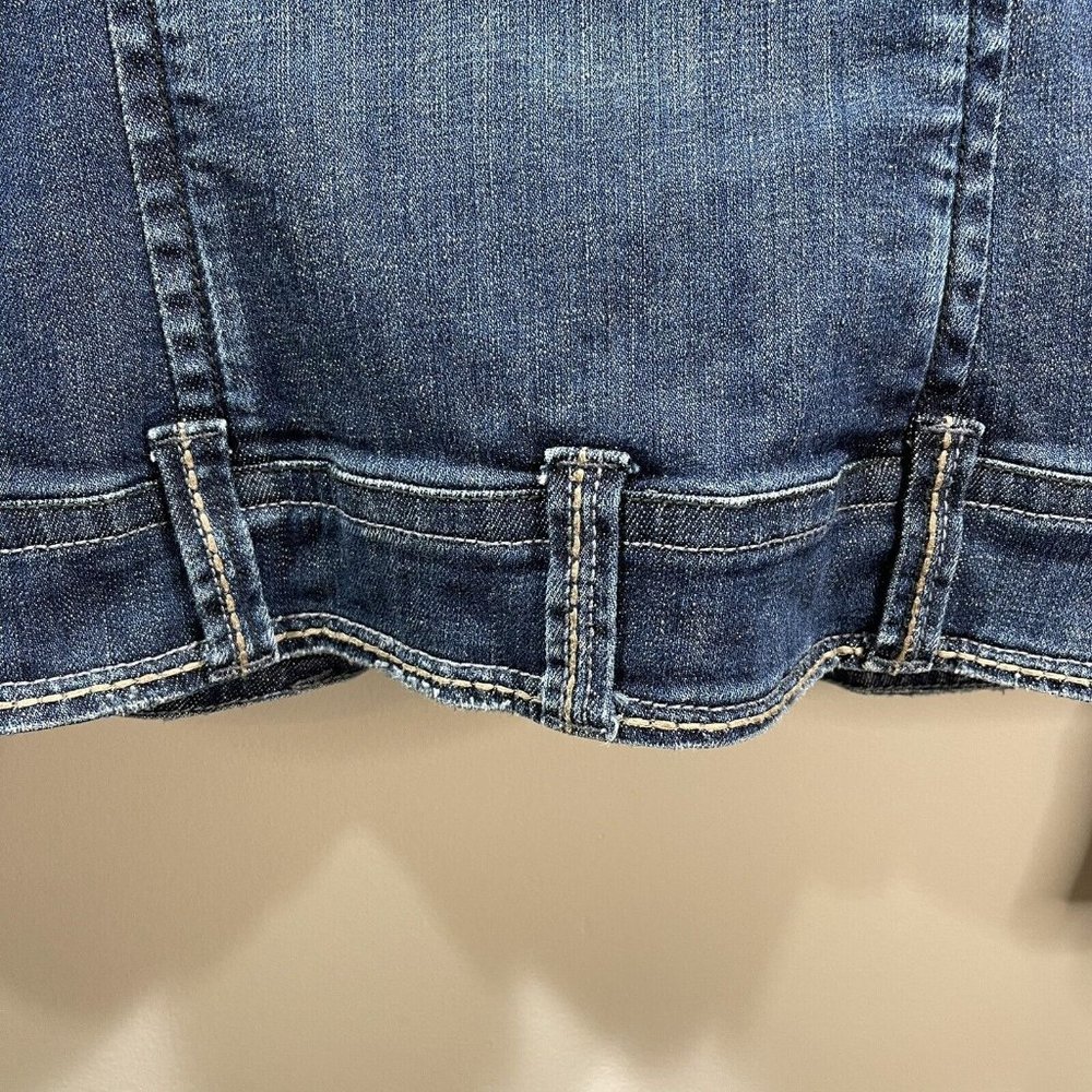 JORDACHE Women's L Blue Jean Denim Jacket Button Stitching Wash Detail Vintage - Picture 12 of 12